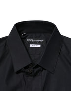 Black Cotton GOLD Long Sleeves Dress Shirt
