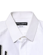 White GOLD Embroidery Detailed Dress Shirt