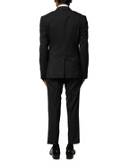Black Wool 2 Piece Single Breasted Suit