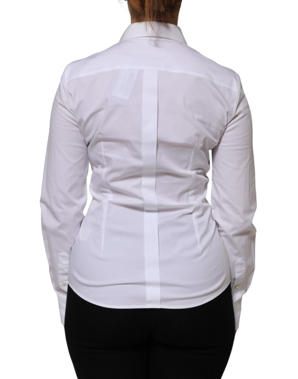 White Cotton Collared Long Sleeves Shirt Top