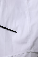 White Cotton Collared Long Sleeves Shirt Top