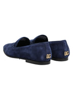 Blue Velvet DG Logo Loafers Formal Shoes