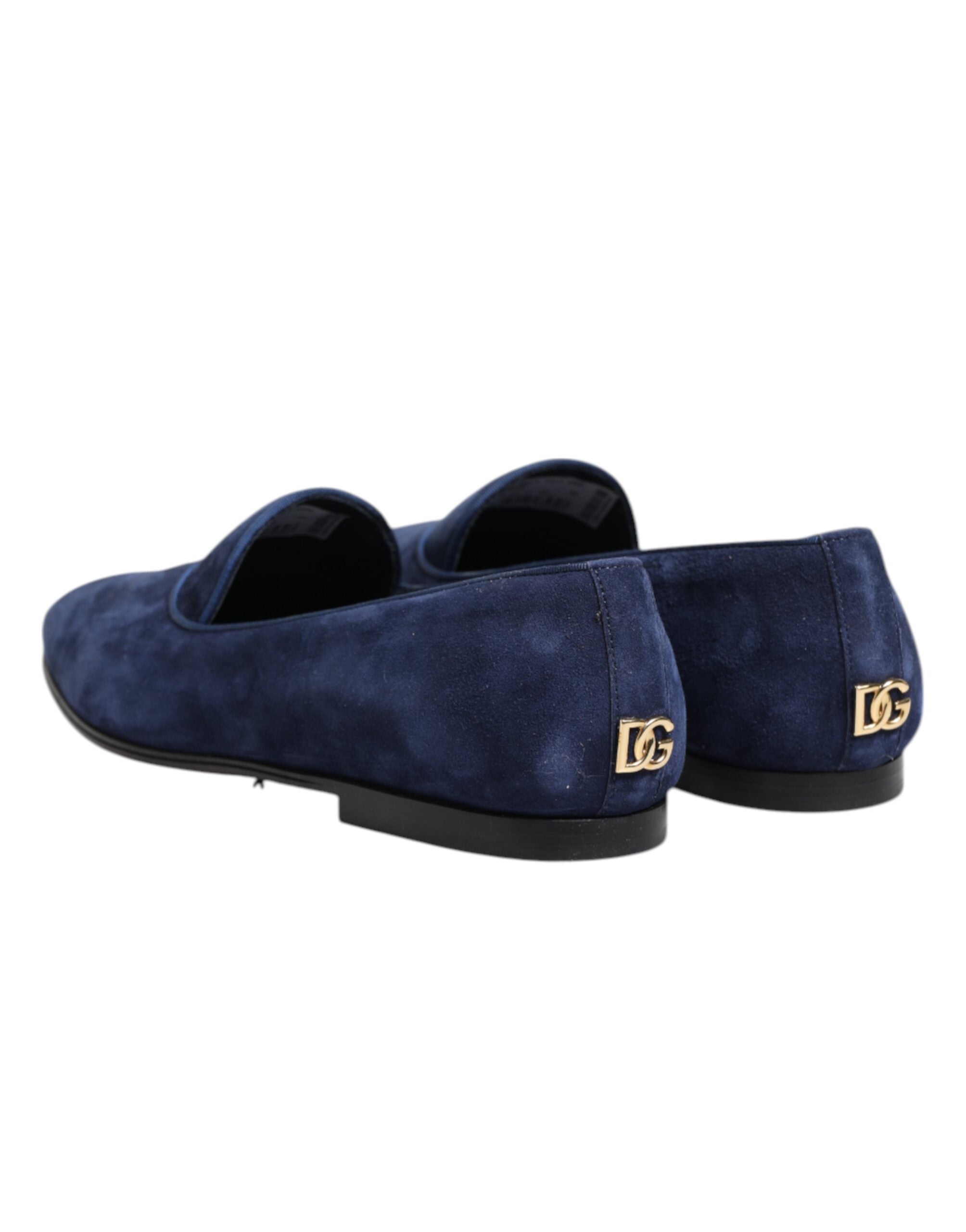 Blue Velvet DG Logo Loafers Formal Shoes