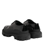 Black Patent Leather Trekking Derby Shoes
