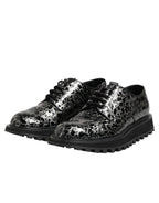 Black White Calfskin Chunky Derby Shoes