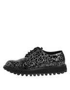 Black White Calfskin Chunky Derby Shoes