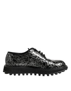 Black White Calfskin Chunky Derby Shoes