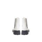 Black And White Leather Chelsea Boots