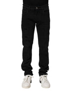 Black Cotton Skinny Men Denim Jeans