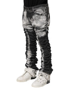 Black Tie Dye Straight Denim Jeans
