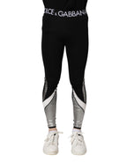 Black Silver Nylon Skinny Men Leggings Pants
