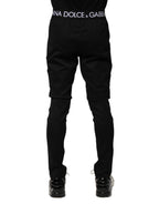 Black Nylon Skinny Men Jogger Pants