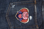 Dark Blue Tattered Skinny Denim Jeans