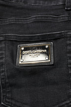 Black Cotton Skinny Men Denim Jeans