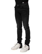 Black Cotton Skinny Men Denim Jeans