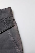 Dark Gray Cotton Stretch Denim Bermuda Shorts
