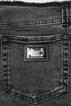 Gray Skinny Cotton Mid Waisted Denim Jeans