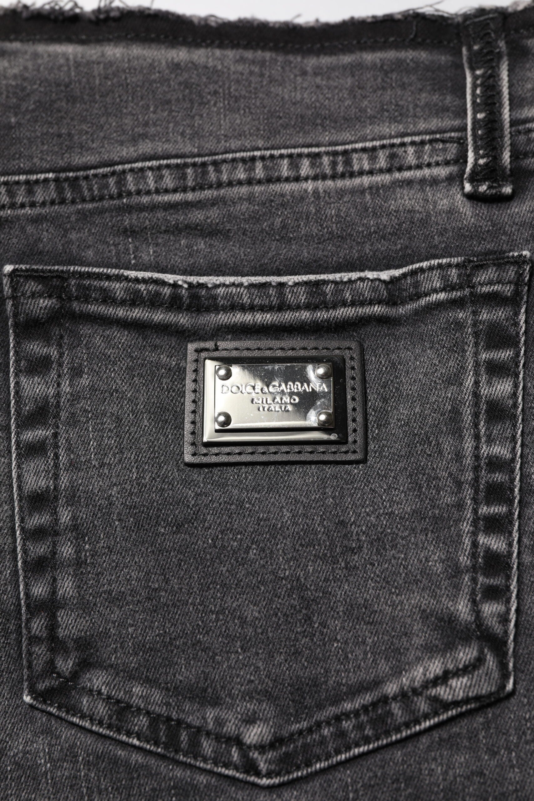 Gray Skinny Cotton Mid Waisted Denim Jeans