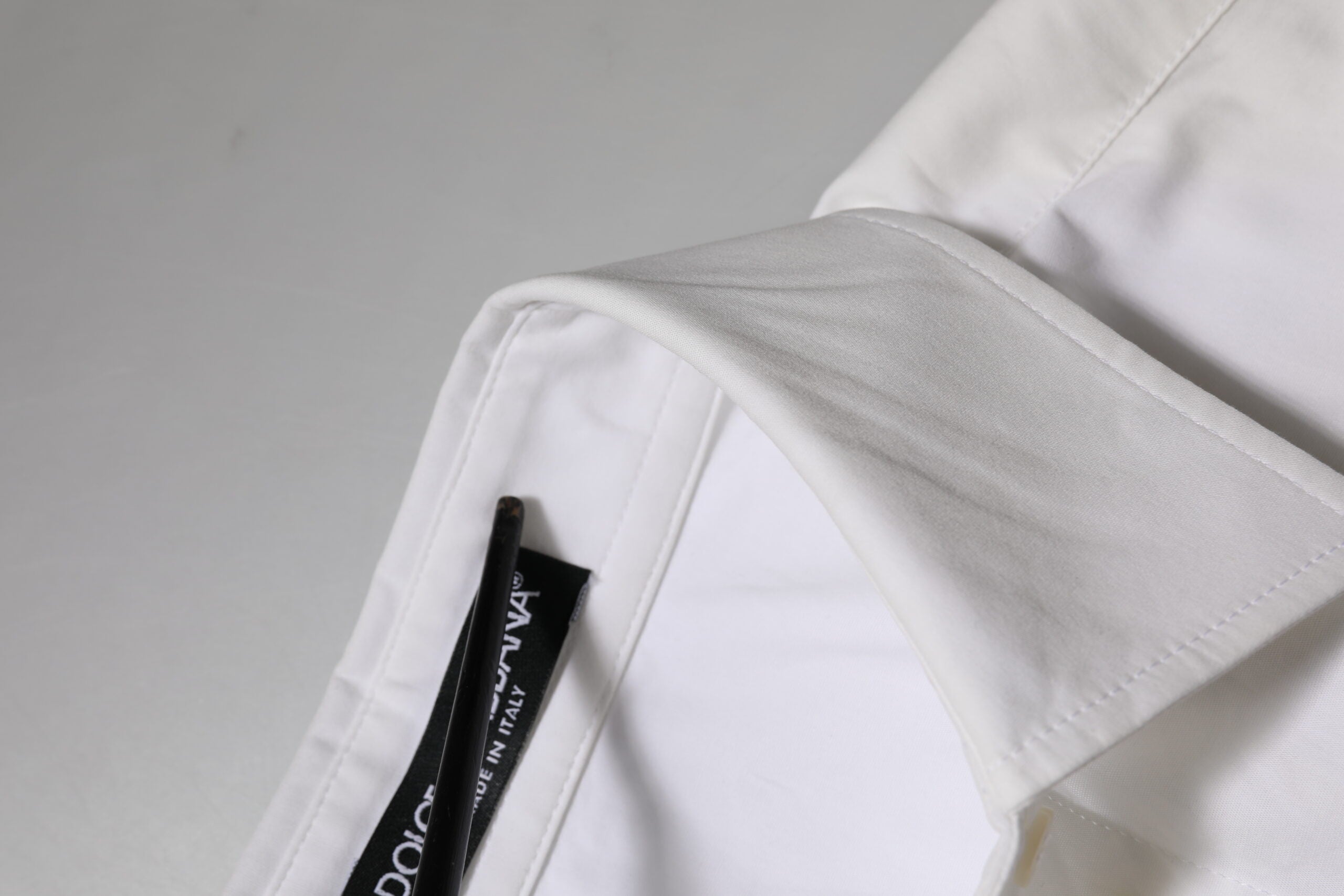 White Cotton Collared Long Sleeves Top Shirt