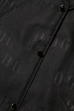 Black Silk DG Embroidery Long Sleeves Top