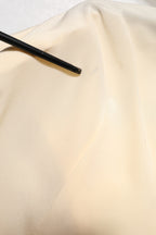 Light Yellow Silk Ascot Collared Blouse Top