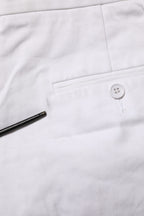 White Cotton Mid Waist Women Bermuda Shorts