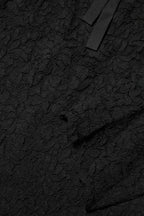 Black Nylon Lace Long Sleeve Blouse Top