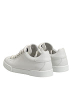 White Logo Lace Up Low Top Men Sneakers Shoes