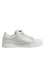 White Logo Lace Up Low Top Men Sneakers Shoes