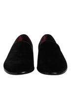 Black Velvet Slip On Loafers Formal Shoes