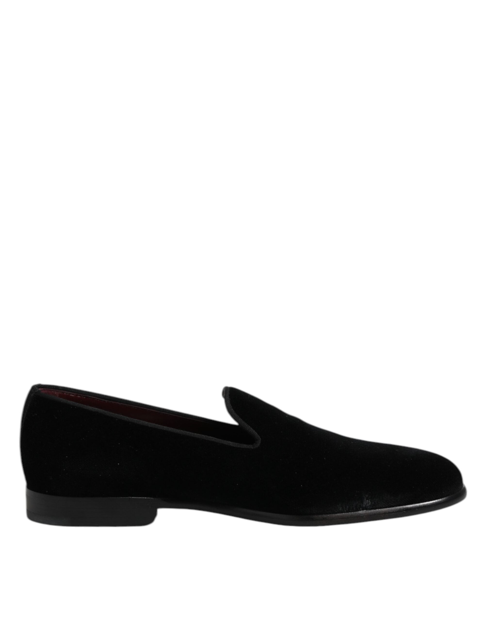 Black Velvet Slip On Loafers Formal Shoes