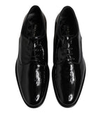 Black Patent Leather Derby Formal Dress Shoes