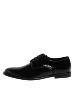 Black Patent Leather Derby Formal Dress Shoes