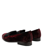 Red Velvet Men Slip On Loafers Dress Shoes
