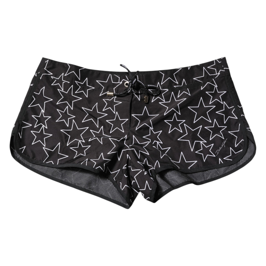 Black Star Print Beachwear Shorts Swimwear