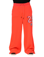 Orange Polyester Jogger Men Sweatpants Pants