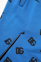 Blue Logo Print Jogger Men Sweatpants Pants