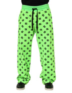 Green Logo Print Jogger Men Sweatpants Pants