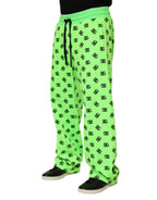 Green Logo Print Jogger Men Sweatpants Pants