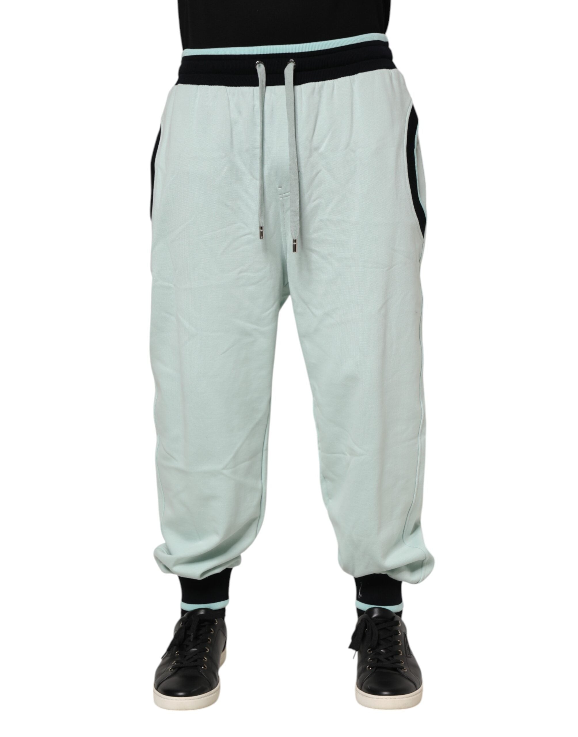 Light Green Cotton Men Jogger Sweatpants Pants