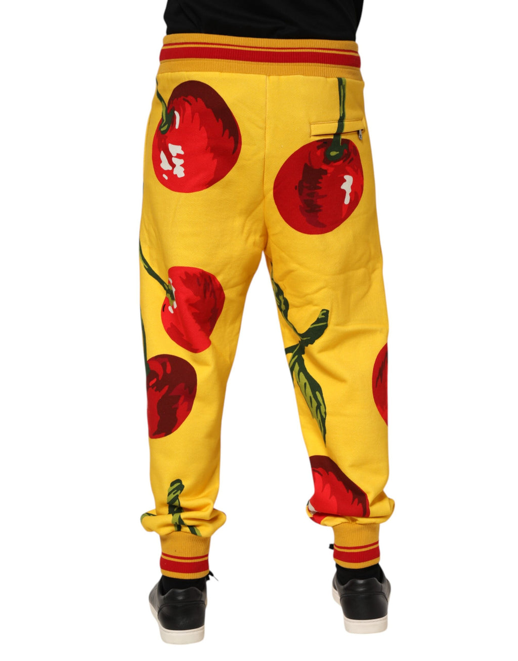 Yellow Cherry Print Jogger Sweatpants Pants