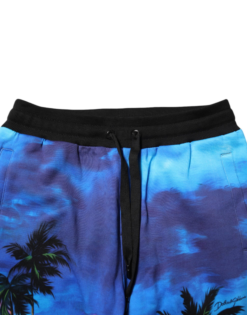 Blue Hawaiian Print Jogger Sweatpants Pants