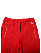 Red Viscose Logo Jogger Men Sweatpants Pants