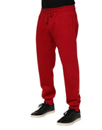Red Cotton Logo Jogger Men Sweatpants Pants
