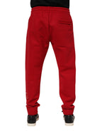 Red Cotton Logo Jogger Men Sweatpants Pants
