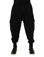 Black Cotton Logo Jogger Sweatpants Pants