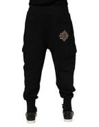 Black Cotton Logo Jogger Sweatpants Pants