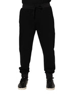 Black Cotton Crown Jogger Sweatpants Pants
