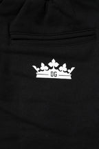 Black Cotton Crown Jogger Sweatpants Pants
