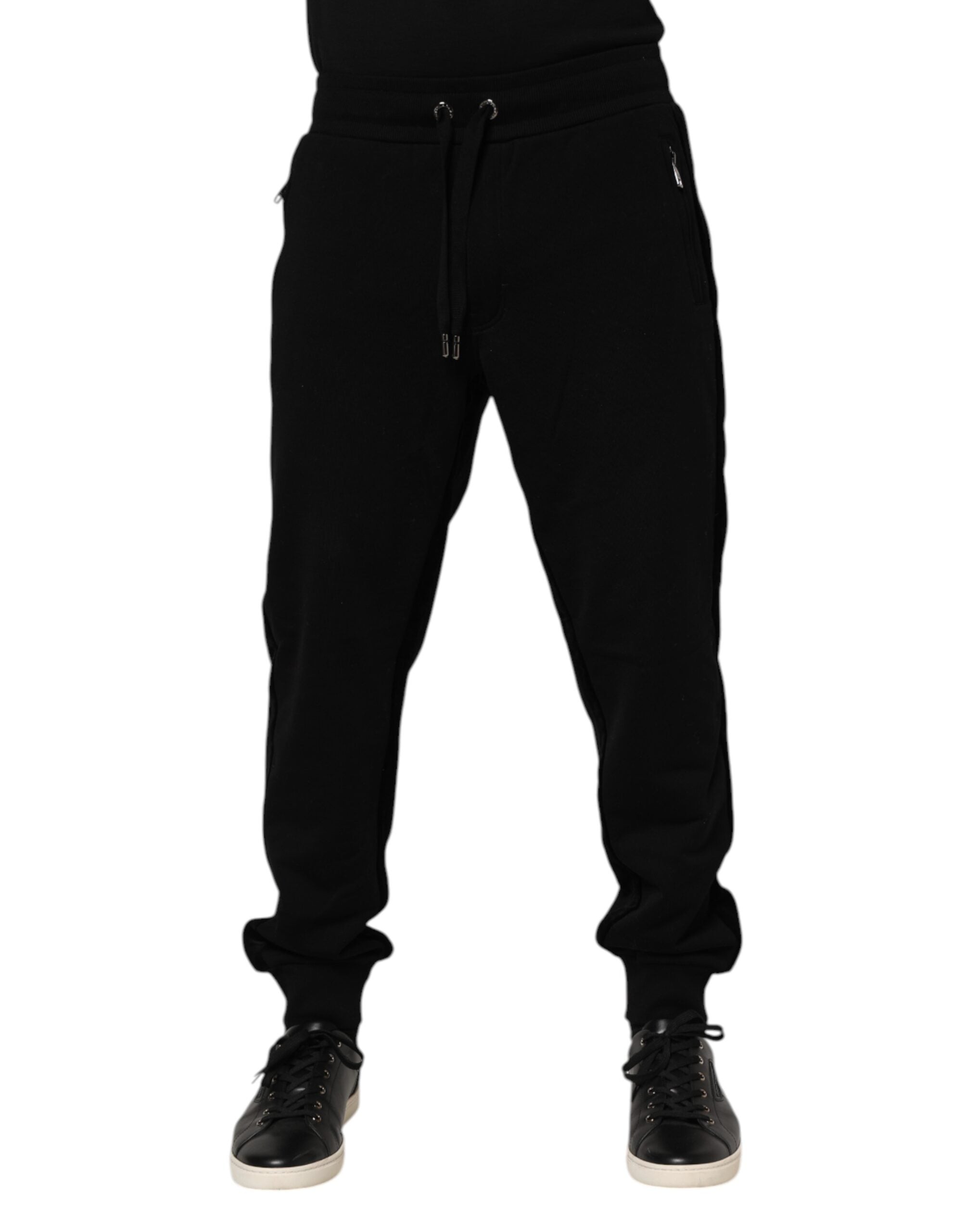 Black Cotton Men Jogger Sweatpants Pants